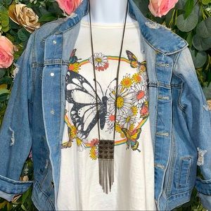 Long Bronze Boho Nevklace